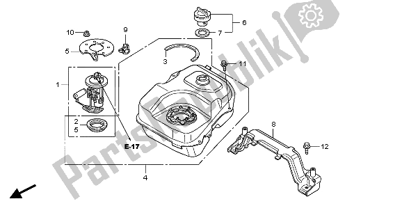 Tutte le parti per il Serbatoio Di Carburante del Honda PES 125 2007