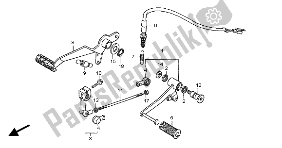 All parts for the Brake Pedal & Change Pedal of the Honda CBF 600 SA 2004