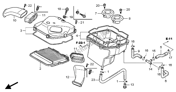 Tutte le parti per il Filtro Dell'aria del Honda GL 1800A 2004