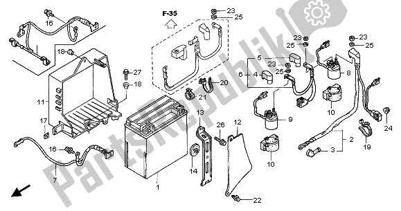 All parts for the Battery of the Honda GL 1800A 2003