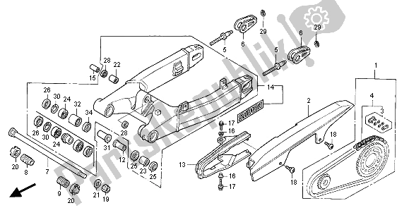 Tutte le parti per il Forcellone del Honda CBR 600F 2001