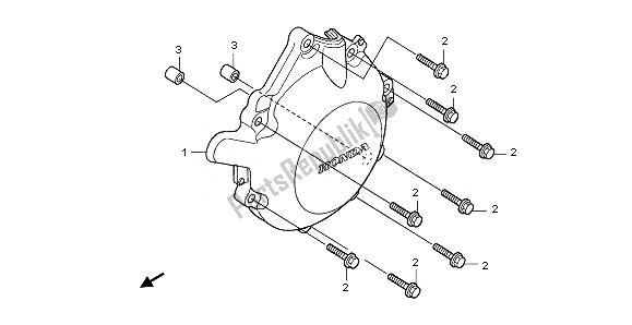 All parts for the A. C. Generator Cover of the Honda CBF 1000F 2011