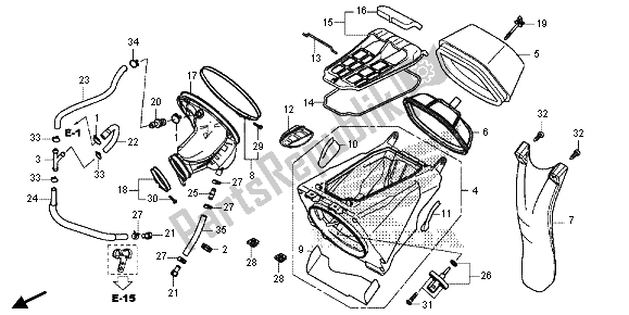 All parts for the Air Cleaner of the Honda CRF 250R 2015