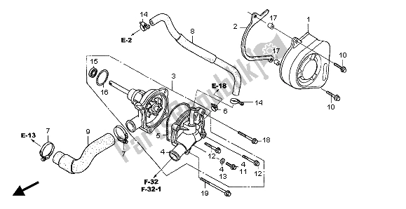 All parts for the Water Pump of the Honda CBF 600S 2007