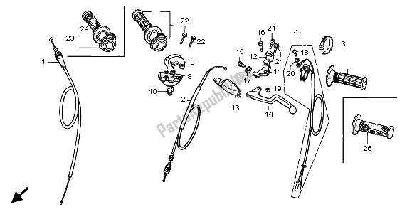 All parts for the Switch & Cable of the Honda CR 80 RB LW 2001