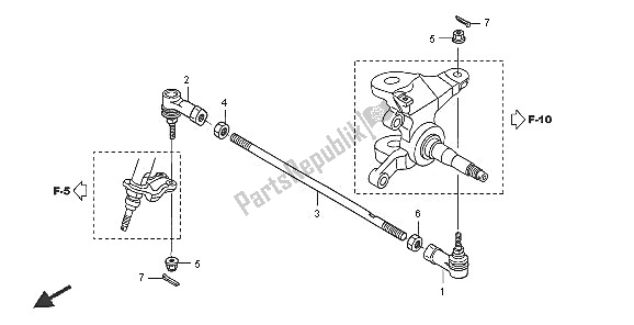 All parts for the Tie Rod of the Honda TRX 450R Sportrax 2005