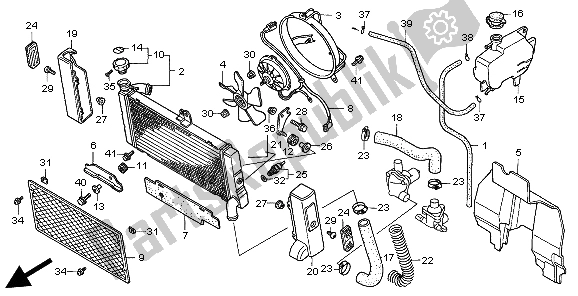 All parts for the Radiator of the Honda GL 1500C 1998