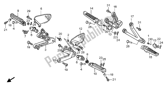 All parts for the Step of the Honda CBR 900 RR 1996