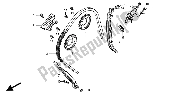 Tutte le parti per il Catena A Camme E Tenditore del Honda CB 600F Hornet 2005