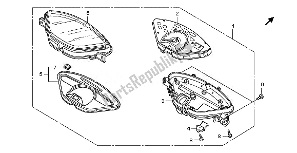 All parts for the Meter (mph) of the Honda ANF 125 2010