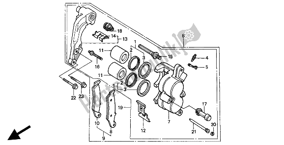 Todas las partes para Pinza De Freno Delantero de Honda CR 500R 2 1993