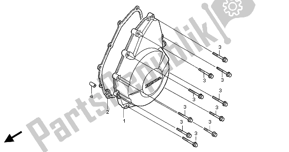 All parts for the Left Crankcase Cover of the Honda CBR 1100 XX 2002