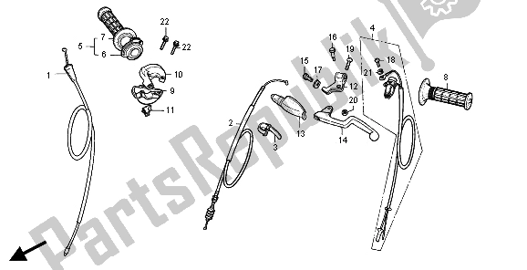 Todas las partes para Palanca De Palanca, Interruptor Y Cable de Honda CR 80R 1995