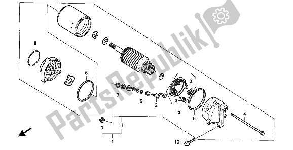 Tutte le parti per il Motore Di Avviamento del Honda VFR 750F 1993