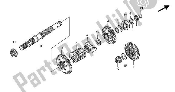 Toutes les pièces pour le Arbre Final du Honda GL 1800A 2001