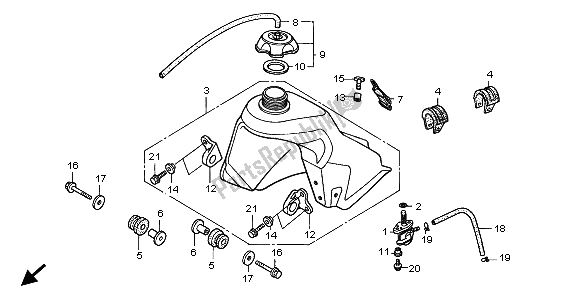 Toutes les pièces pour le Réservoir D'essence du Honda CR 80R SW 2001