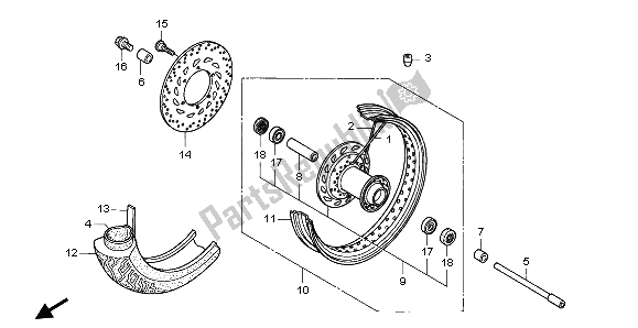 Toutes les pièces pour le Roue Avant du Honda VTX 1300S 2003