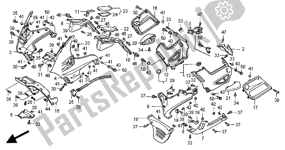 All parts for the Cowl of the Honda ST 1100A 2001
