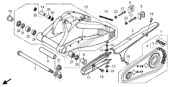 Tutte le parti per il Forcellone del Honda CBR 1000 RA 2013