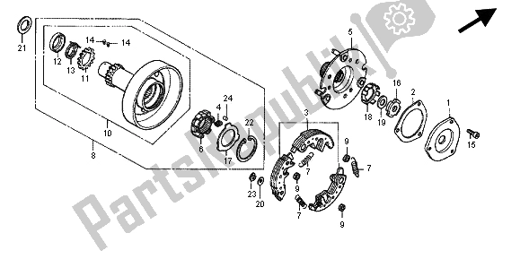 Toutes les pièces pour le Embrayage Unidirectionnel du Honda TRX 90 2012