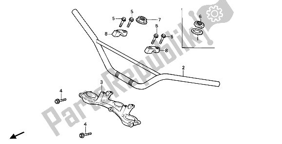 Todas las partes para Manejar Tubo Y Puente Superior de Honda CR 80R 1987