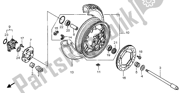 Toutes les pièces pour le Roue Arrière du Honda GL 1500 SE 1996