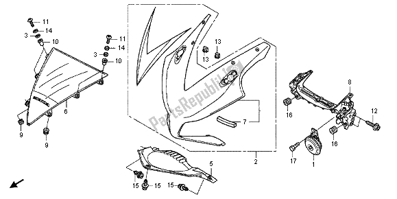 Wszystkie części do Górna Maska Honda CBR 1000 RR 2012