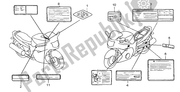 Todas las partes para Etiqueta De Precaución de Honda CBR 1100 XX 2008