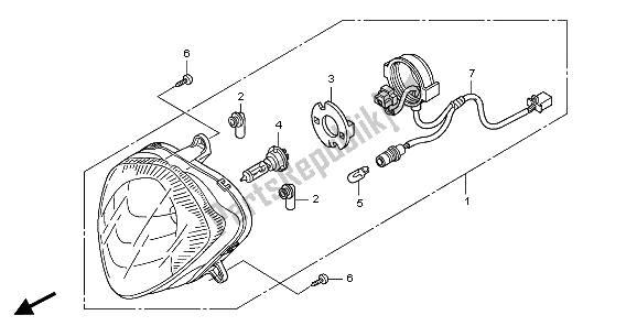 Todas las partes para Faro de Honda PES 150 2006