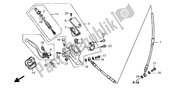 Tutte le parti per il Fr. Pompa Freno del Honda CRF 250R 2010