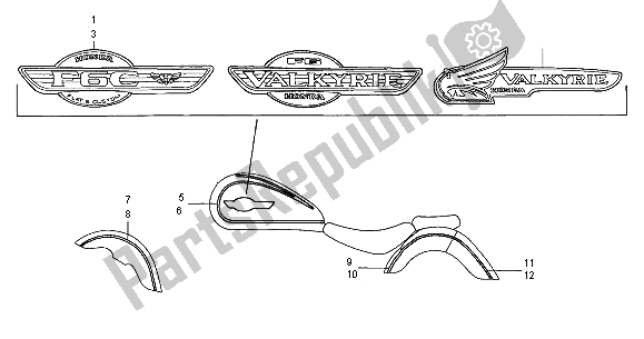 All parts for the Stripe & Mark of the Honda GL 1500C 2000