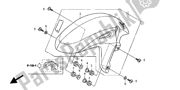 All parts for the Front Fender of the Honda CBR 600F 2012