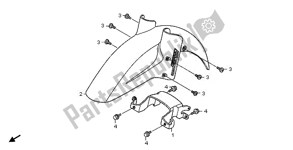 All parts for the Front Fender of the Honda XL 1000 VA 2010