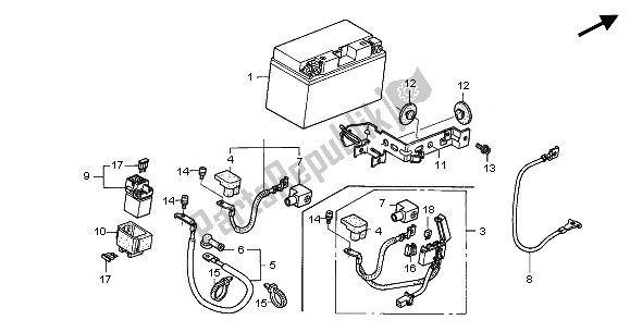 All parts for the Battery of the Honda CBF 500A 2008