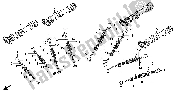 All parts for the Camshaft & Valve of the Honda ST 1300A 2010