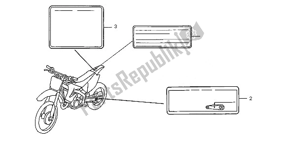 All parts for the Caution Label of the Honda CR 125R 2005