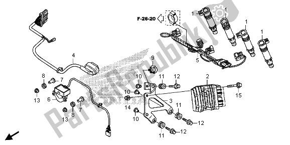 Tutte le parti per il Imbracatura Secondaria del Honda CBR 600 RA 2013