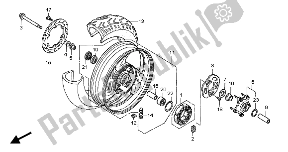 Todas las partes para Rueda Trasera de Honda NT 650V 2004