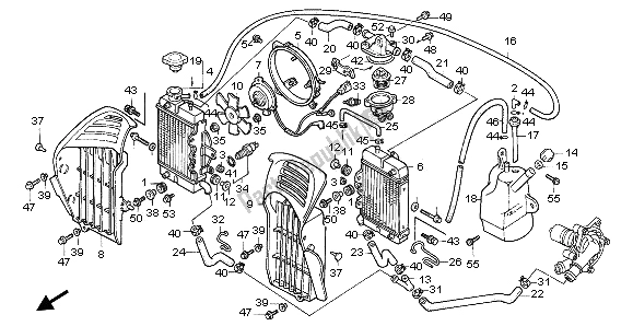 All parts for the Radiator of the Honda XL 600V Transalp 1995