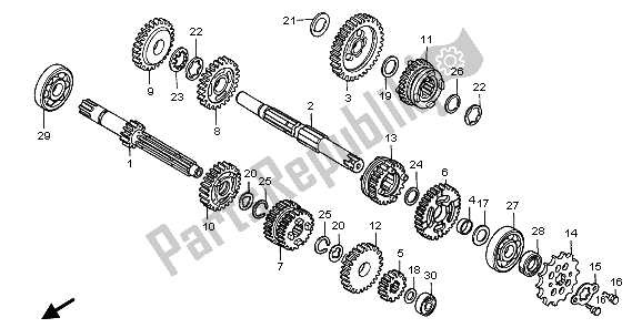 All parts for the Transmission of the Honda CR 85 RB LW 2006