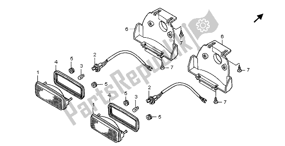 All parts for the Taillight of the Honda TRX 500 FA Fourtrax Foreman 2004