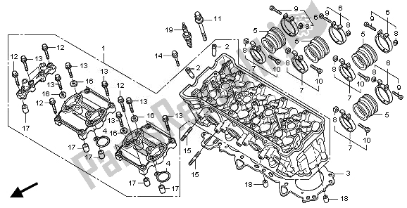 All parts for the Cylinder Head of the Honda CBF 1000 SA 2010