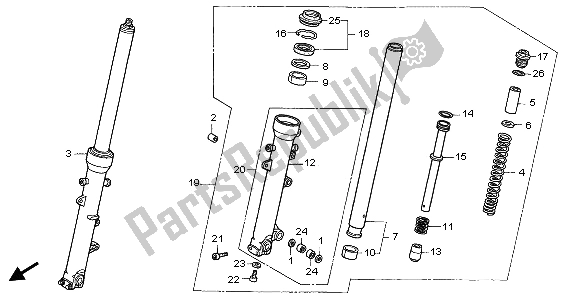 Tutte le parti per il Forcella Anteriore del Honda XL 1000V 2002