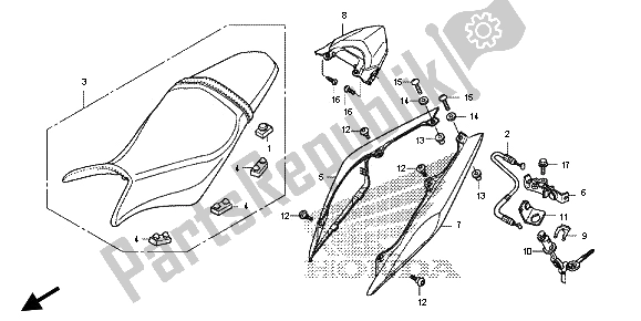 All parts for the Seat & Rear Cowl of the Honda CB 600F Hornet 2013