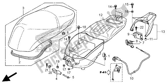 All parts for the Luggage Box & Seat of the Honda SH 300A 2013