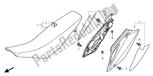 All parts for the Seat & Side Cover of the Honda CRF 150 RB LW 2012