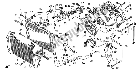 All parts for the Radiator of the Honda CB 1000R 2011