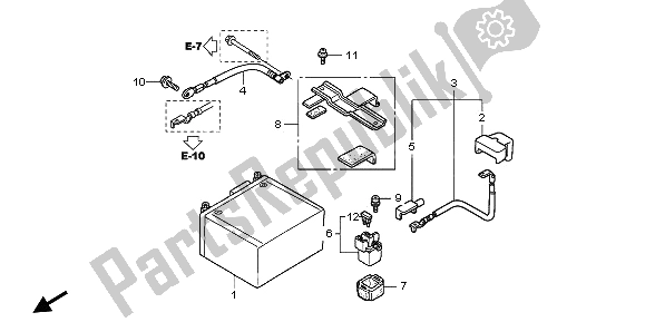 All parts for the Battery of the Honda SH 125S 2008