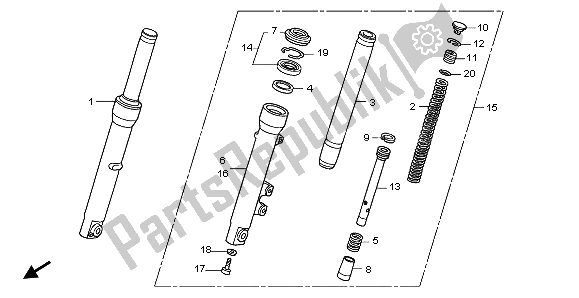 Tutte le parti per il Forcella Anteriore del Honda SH 150 2009