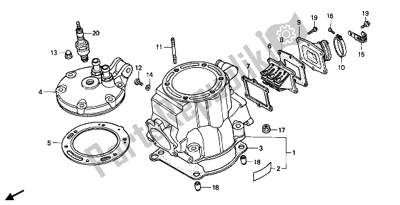 Todas las partes para Cilindro Y Culata de Honda CR 250R 1985